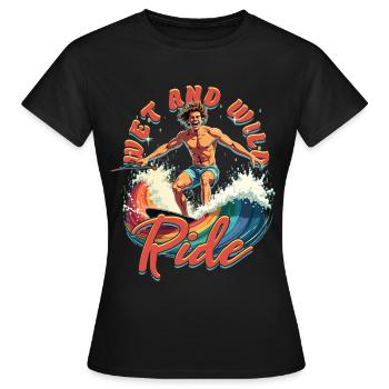 Wakeboarding Wakeboard Wakeboarder - Women's T-Shirt - black - Front - AI Model Female 172 dark (172cm)