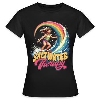 Wakeboarding Wakeboard Wakeboarder - Women's T-Shirt - black - Front - AI Model Female 172 dark (172cm)
