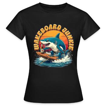 Wakeboarding Wakeboard Wakeboarder - Women's T-Shirt - black - Front - AI Model Female 172 dark (172cm)