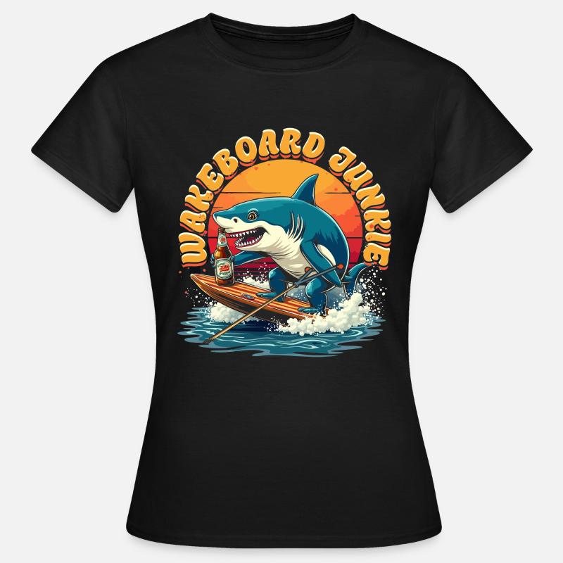Wakeboarding Wakeboard Wakeboarder - Frauen T-Shirt - Schwarz