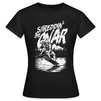 Wakeboarding Wakeboard Wakeboarder - Women's T-Shirt - black - Front - AI Model Female 172 dark (172cm)