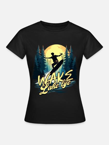 Wakeboarding Wakeboard Wakeboarder - Frauen T-Shirt - Schwarz