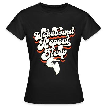 Wakeboarding Wakeboard Wakeboarder - Women's T-Shirt - black - Front - AI Model Female 172 dark (172cm)