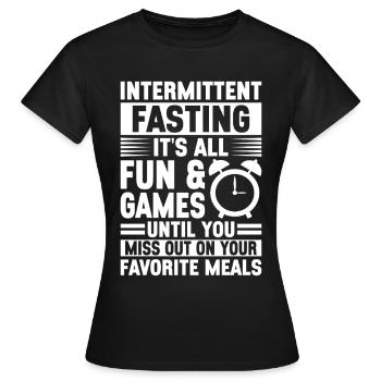 Jeûne intermittent Jeûne intermittent - T-shirt Femme - noir - Devant - AI Model Female 172 dark (172cm)