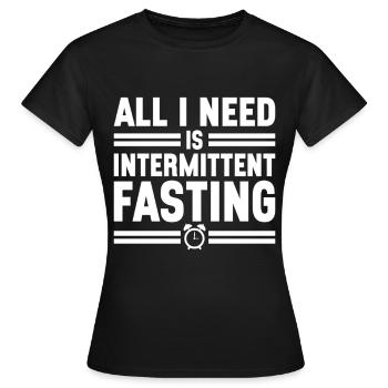 Jeûne intermittent Jeûne intermittent - T-shirt Femme - noir - Devant - AI Model Female 172 dark (172cm)