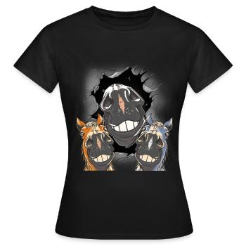 Cheval Chevaux Tête de cheval - T-shirt Femme - noir - Devant - AI Model Female 172 dark (172cm)