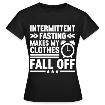 Jeûne intermittent Jeûne intermittent - T-shirt Femme - noir - Devant - AI Model Female 172 dark (172cm)