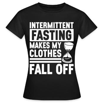Jeûne intermittent Jeûne intermittent - T-shirt Femme - noir - Devant - AI Model Female 172 dark (172cm)