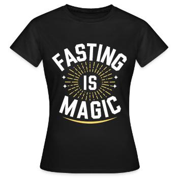 Jeûne intermittent Jeûne intermittent - T-shirt Femme - noir - Devant - AI Model Female 172 dark (172cm)