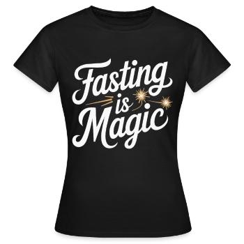 Jeûne intermittent Jeûne intermittent - T-shirt Femme - noir - Devant - AI Model Female 172 dark (172cm)