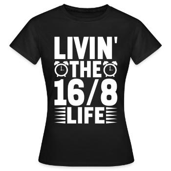 Jeûne intermittent Jeûne intermittent - T-shirt Femme - noir - Devant - AI Model Female 172 dark (172cm)