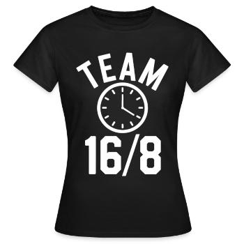 Jeûne intermittent Jeûne intermittent - T-shirt Femme - noir - Devant - AI Model Female 172 dark (172cm)