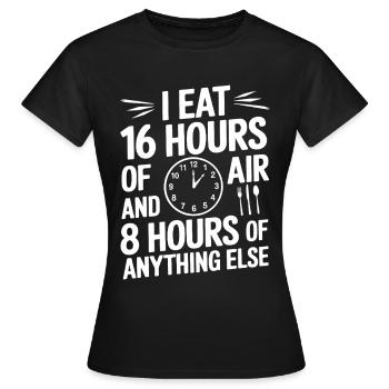 Jeûne intermittent Jeûne intermittent - T-shirt Femme - noir - Devant - AI Model Female 172 dark (172cm)