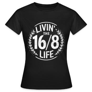 Jeûne intermittent Jeûne intermittent - T-shirt Femme - noir - Devant - AI Model Female 172 dark (172cm)