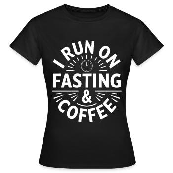 Jeûne intermittent Jeûne intermittent - T-shirt Femme - noir - Devant - AI Model Female 172 dark (172cm)