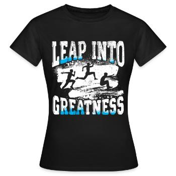 Saut en longueur Saut dans la grandeur - T-shirt Femme - noir - Devant - AI Model Female 172 dark (172cm)