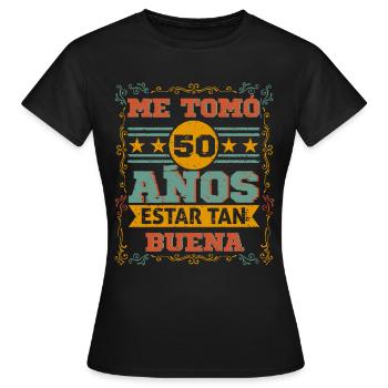 It took me 50 years to be so good birthday women - Women's T-Shirt - black - Front - AI Model Female 172 dark (172cm)