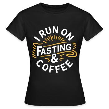 Jeûne intermittent Jeûne intermittent - T-shirt Femme - noir - Devant - AI Model Female 172 dark (172cm)