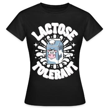 Lactose tolerant Milk lovers Lactose tolerance - Women's T-Shirt - black - Front - AI Model Female 172 dark (172cm)