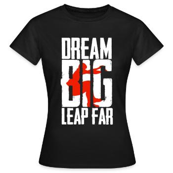 Saut en longueur Saut en longueur Rêve Grand saut loin - T-shirt Femme - noir - Devant - AI Model Female 172 dark (172cm)