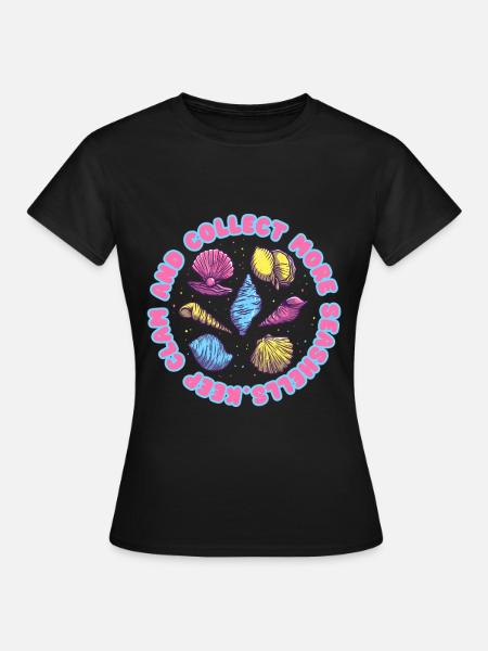 Muschelsammler Muscheln - Frauen T-Shirt - Schwarz