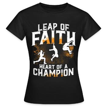 Weitsprung Weitspringen - Frauen T-Shirt - Schwarz - Vorne - AI Model Female 172 dark (172cm)