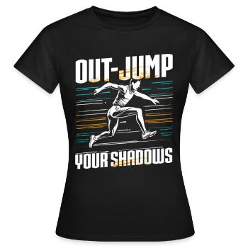 Saut en longueur Saut en longueur-Sautez vos ombres - T-shirt Femme - noir - Devant - AI Model Female 172 dark (172cm)