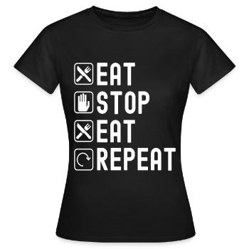 Jeûne intermittent Jeûne intermittent - T-shirt Femme - noir - Devant - AI Model Female 172 dark (172cm)