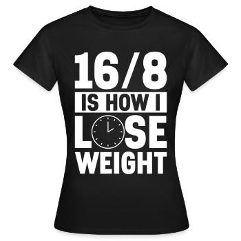 Jeûne intermittent Jeûne intermittent - T-shirt Femme - noir - Devant - AI Model Female 172 dark (172cm)