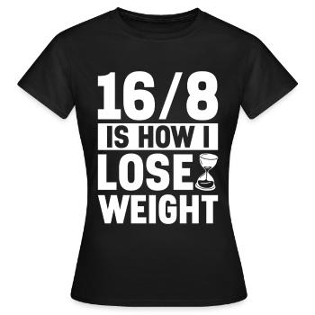 Jeûne intermittent Jeûne intermittent - T-shirt Femme - noir - Devant - AI Model Female 172 dark (172cm)
