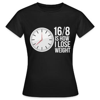 Jeûne intermittent Jeûne intermittent - T-shirt Femme - noir - Devant - AI Model Female 172 dark (172cm)