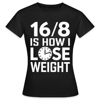 Jeûne intermittent Jeûne intermittent - T-shirt Femme - noir - Devant - AI Model Female 172 dark (172cm)