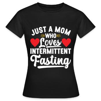 Jeûne intermittent Jeûne intermittent - T-shirt Femme - noir - Devant - AI Model Female 172 dark (172cm)