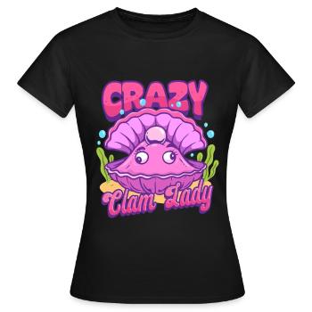 Coquillages collector Coquillages Crazy Clam Lady - T-shirt Femme - noir - Devant - AI Model Female 172 dark (172cm)