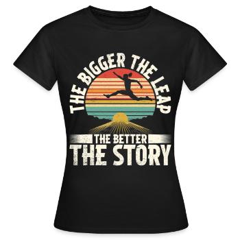 Weitsprung Weitspringen - Frauen T-Shirt - Schwarz - Vorne - AI Model Female 172 dark (172cm)