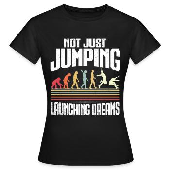 Saut en longueur Saut long - T-shirt Femme - noir - Devant - AI Model Female 172 dark (172cm)