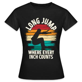 Saut en longueur Saut long - T-shirt Femme - noir - Devant - AI Model Female 172 dark (172cm)