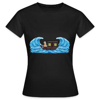 Abenteuer Reise Erdnuss Schiff Ausflug Reisender - Frauen T-Shirt - Schwarz - Vorne - AI Model Female 172 dark (172cm)
