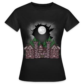 Château médiéval forteresse enfants enfant conte de fées - T-shirt Femme - noir - Devant - AI Model Female 172 dark (172cm)