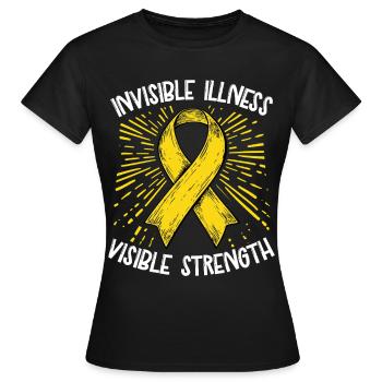 Maladie invisible, force visible - T-shirt Femme - noir - Devant - AI Model Female 172 dark (172cm)
