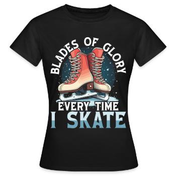 patineur patineur patin à glace patin à glace - T-shirt Femme - noir - Devant - AI Model Female 172 dark (172cm)