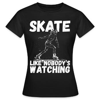 patineur patineur patin à glace patin à glace - T-shirt Femme - noir - Devant - AI Model Female 172 dark (172cm)