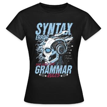 Erreur de syntaxe du linguiste computationnel - T-shirt Femme - noir - Devant - AI Model Female 172 dark (172cm)