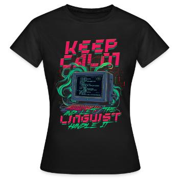 Le linguiste computationnel laisse le linguiste s’en occuper - T-shirt Femme - noir - Devant - AI Model Female 172 dark (172cm)