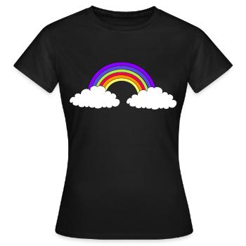Regenbogen bunt farbenfreudig Kinder Kind Baby - Frauen T-Shirt - Schwarz - Vorne - AI Model Female 172 dark (172cm)