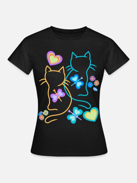 Katze Katzen Kätzchen - Frauen T-Shirt - Schwarz