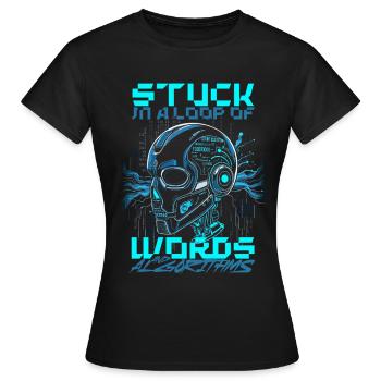 Mots et algorithmes de linguiste computationnel - T-shirt Femme - noir - Devant - AI Model Female 172 dark (172cm)