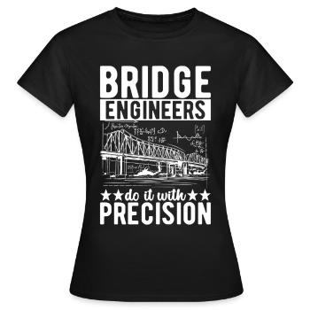 Ingénieur des ponts Construction de ponts - T-shirt Femme - noir - Devant - AI Model Female 172 dark (172cm)