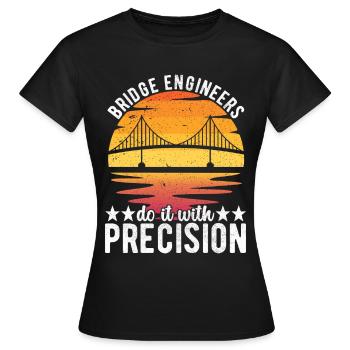 Ingénieur des ponts Construction de ponts - T-shirt Femme - noir - Devant - AI Model Female 172 dark (172cm)