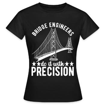 Ingénieur des ponts Construction de ponts - T-shirt Femme - noir - Devant - AI Model Female 172 dark (172cm)